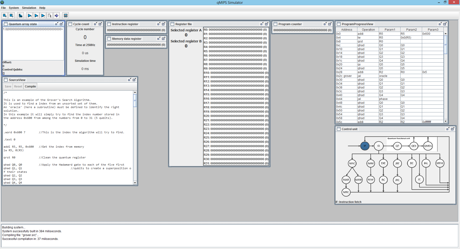 qMIPS interface screenshot